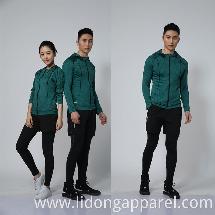 LiDong Custom 88% Polyester 12% Spandex Mens Sportswear Slim Fitness Plain Training Tracksuit